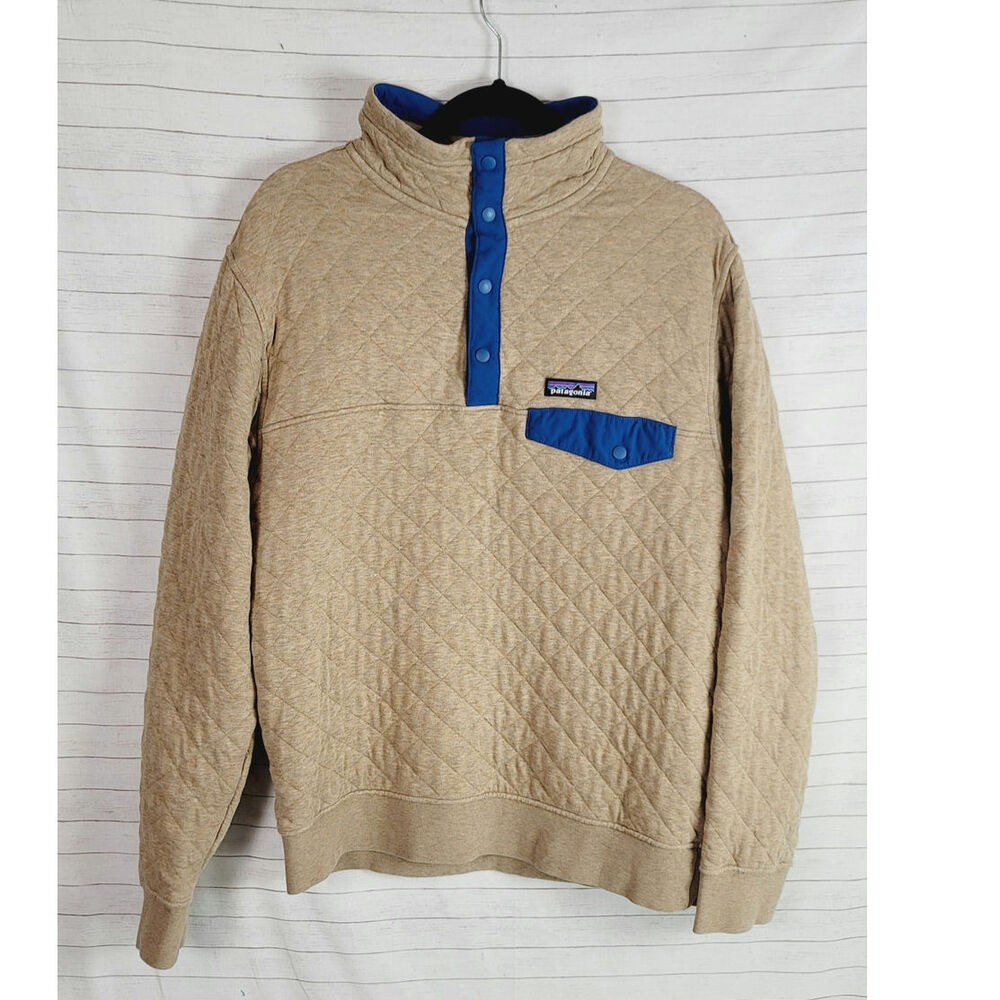 PATAGONIA Organic Cotton Quilt Snap-T Pullover in Owl Brown, sz Medium
